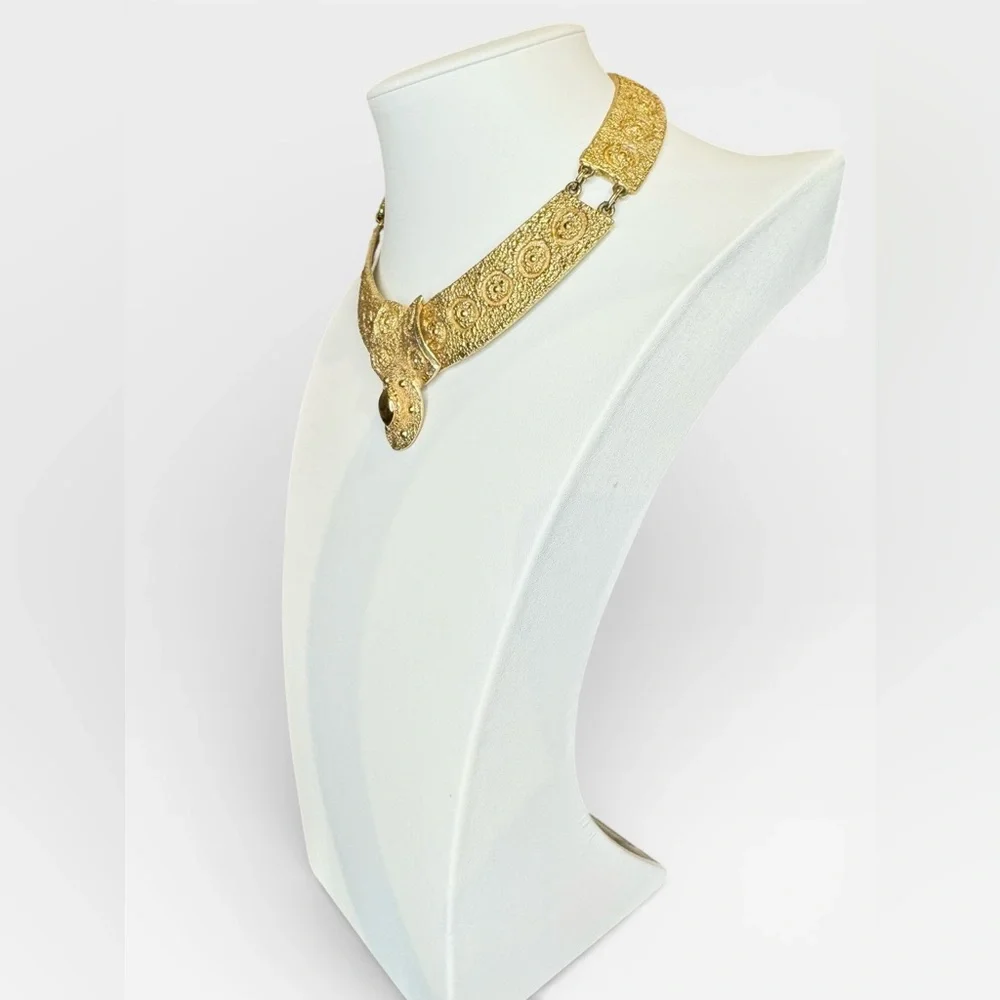 NAPIER 1971 Egyptian Collection Bib Necklace, BOOK PIECE